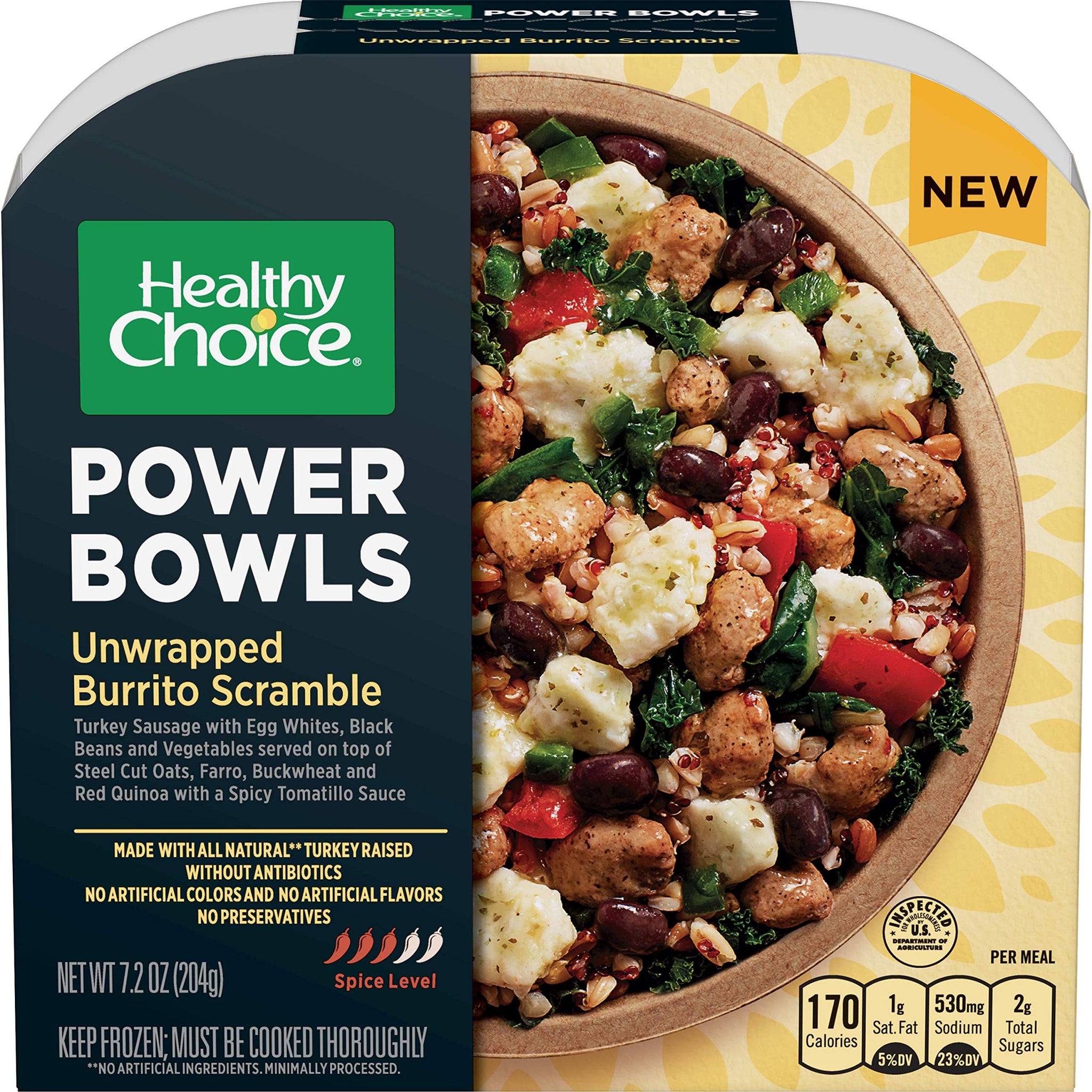 Healthy Choice Power Bowls Unwrapped Burrito Scramble, Packed with Protein, 7.2 oz