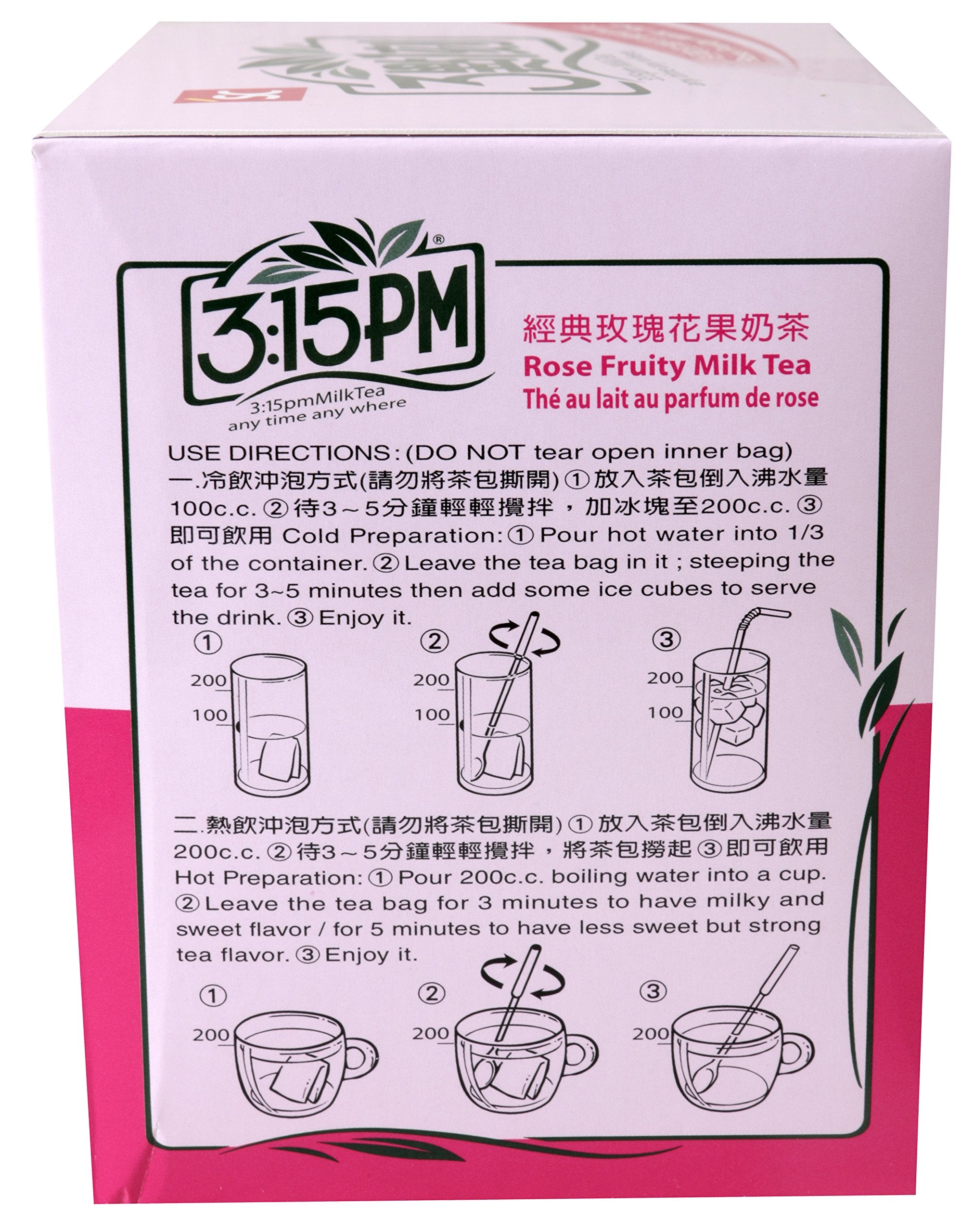 3:15pm - Rose Fruity Milk Tea, 7.06 Oz - 10 Bags (Pack of 2)