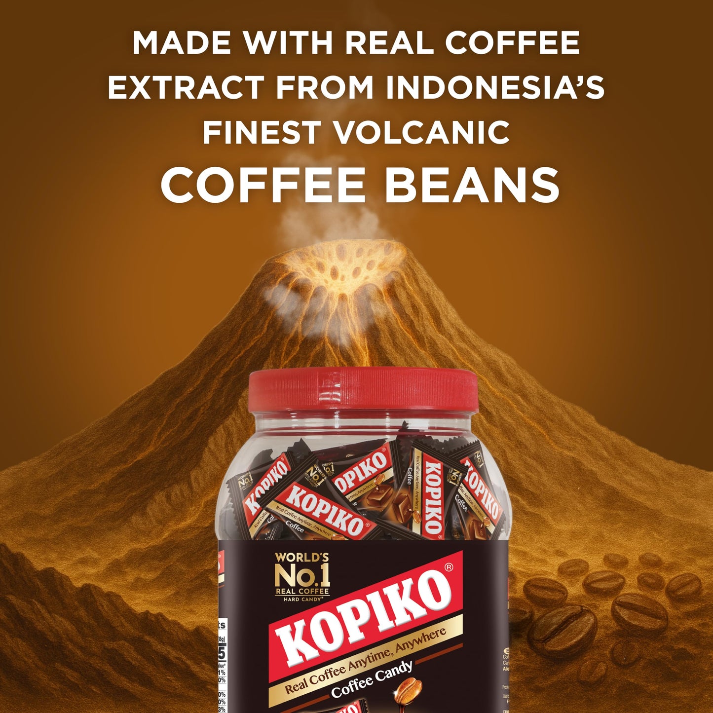 Kopiko Coffee Candy - Bold-Tasty Hard Candy from Indonesia with Real Coffee Extract - A Satisfying Boost for On-the-Go Energy (28.2oz Jar)