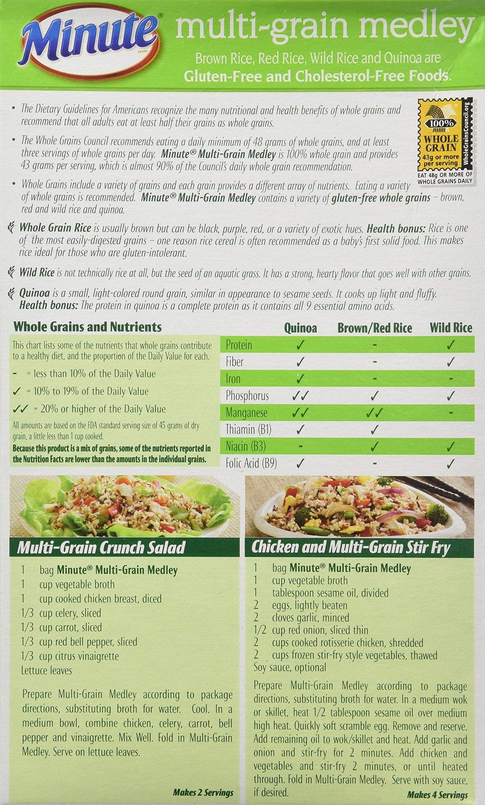 Minute Multi-Grain Medley Brown Rice Red Rice Wild Rice Quinoa 4 - 3 Oz Bags (Pack of 4)