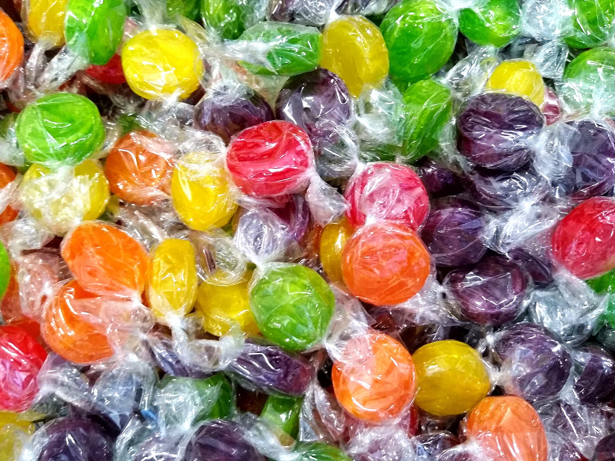 Assorted Hard Candy - 2 lb Bulk Bag Variety Fruit Mix of Cherry Orange Lemon Lime Grape Flavors | Individually Wrapped | Office Candy Bowl, Pinata