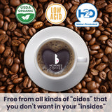 Mommee Coffee Half Caf Low Acid Whole Organic Coffee Beans - 100% Arabica Organic Half Caff Coffee Beans with Smooth Caramel Flavor - Natural Process