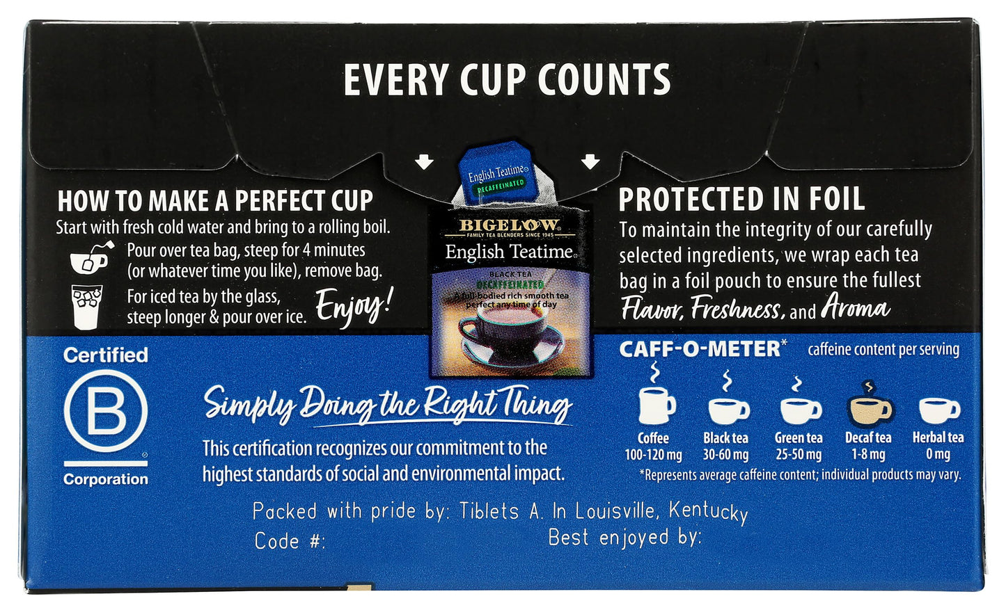 Bigelow Decaf English Teatime Tea Bags, 20 ct