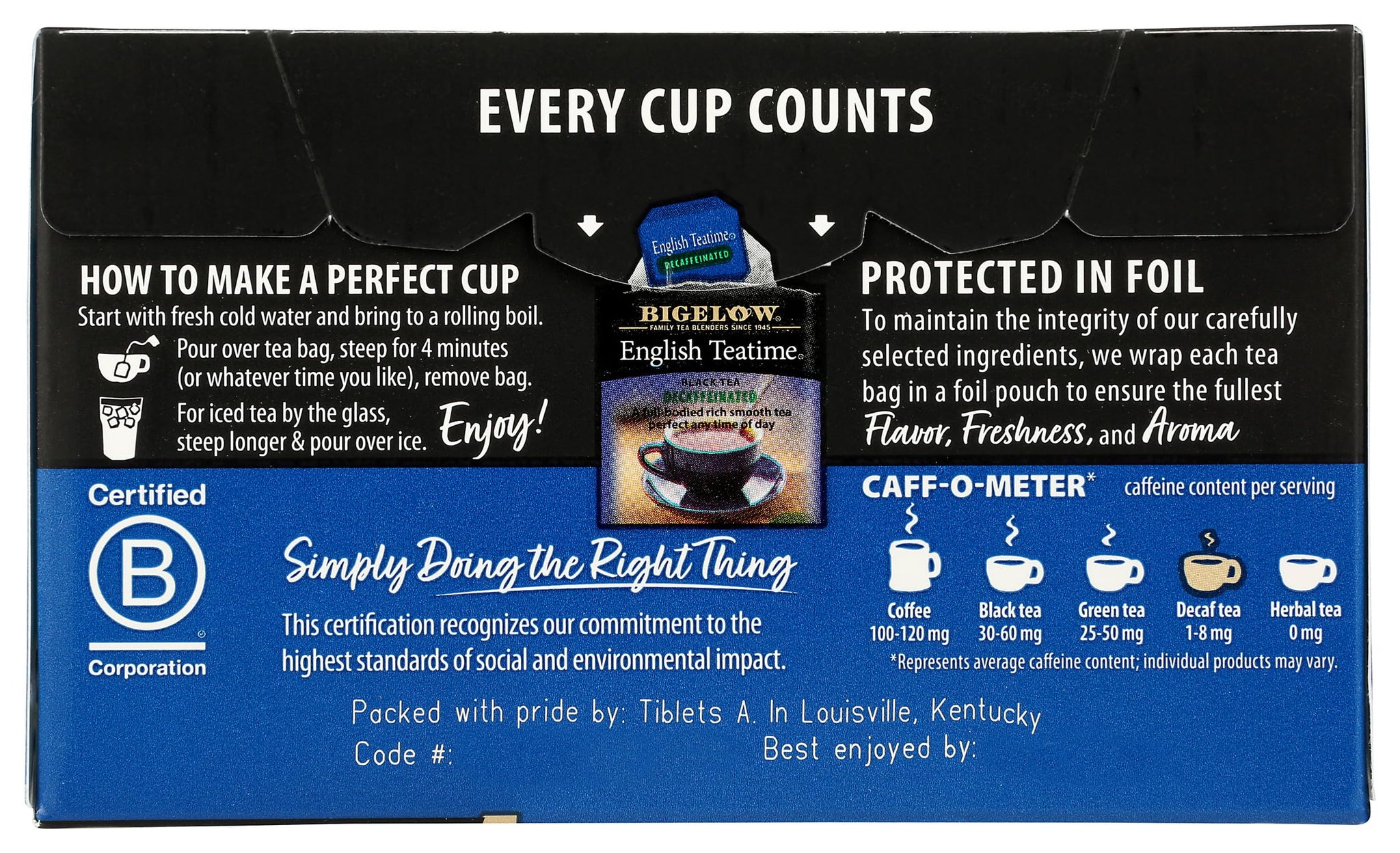 Bigelow Decaf English Teatime Tea Bags, 20 ct