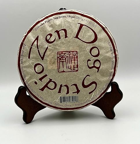 Zen Dog Teas - Chinese Puerh Tea Shou/Ripe - Tea Cake 12.6 Ounce (357 grams)