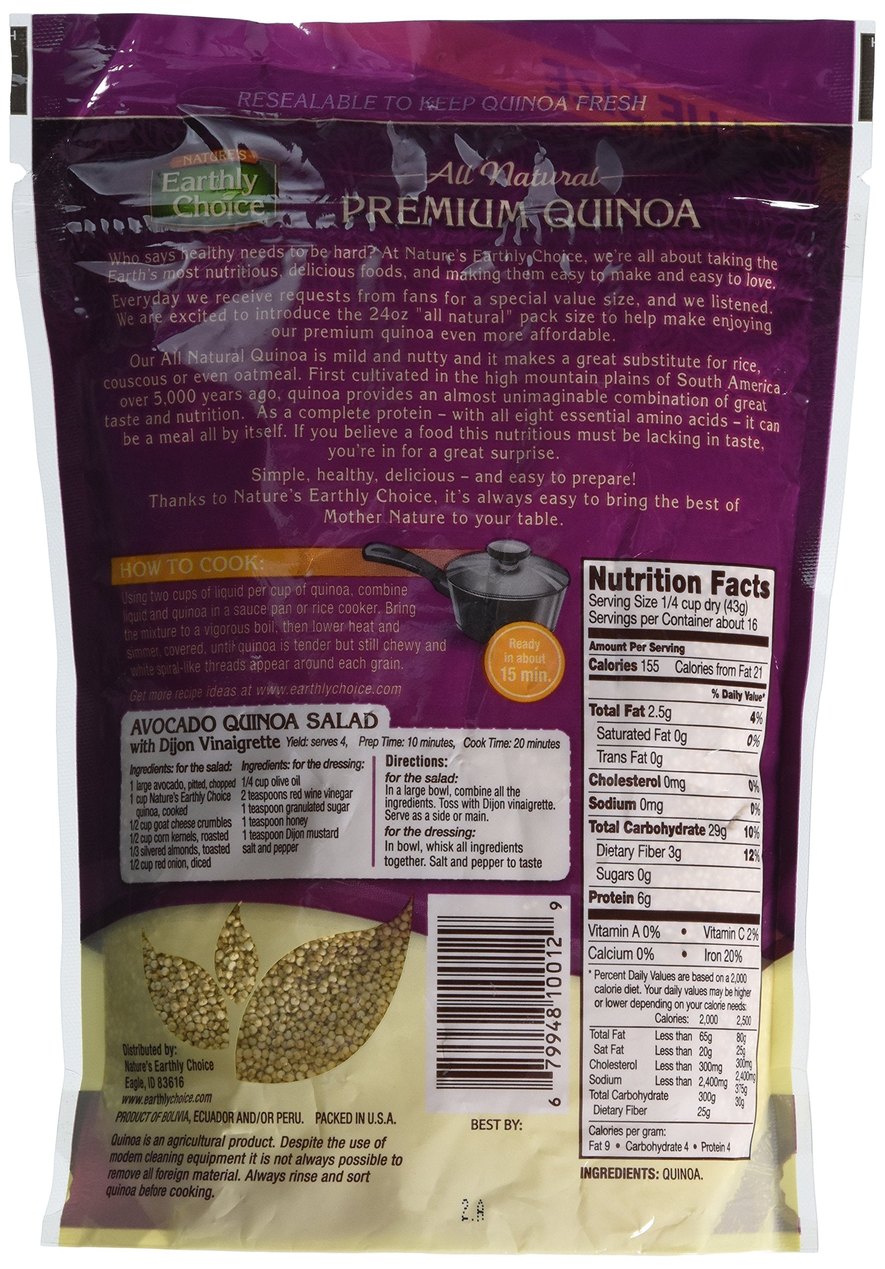 Nature's Earthly Choice Quinoa, 24 Ounce