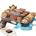 Broadway Basketeers Happy Birthday Gift Basket - 44 Individually Wrapped Gourmet Brownies & Cookies Snack Assortment - Birthday Gifts for Family