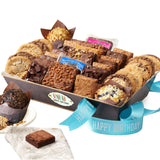 Broadway Basketeers Happy Birthday Gift Basket - 44 Individually Wrapped Gourmet Brownies & Cookies Snack Assortment - Birthday Gifts for Family