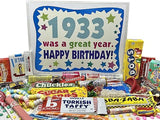 RETRO CANDY YUM ~ 1933 93rd Birthday Gift Box Classic Nostalgic Candy from Childhood for 93 Year Old Man or Woman Born 1933