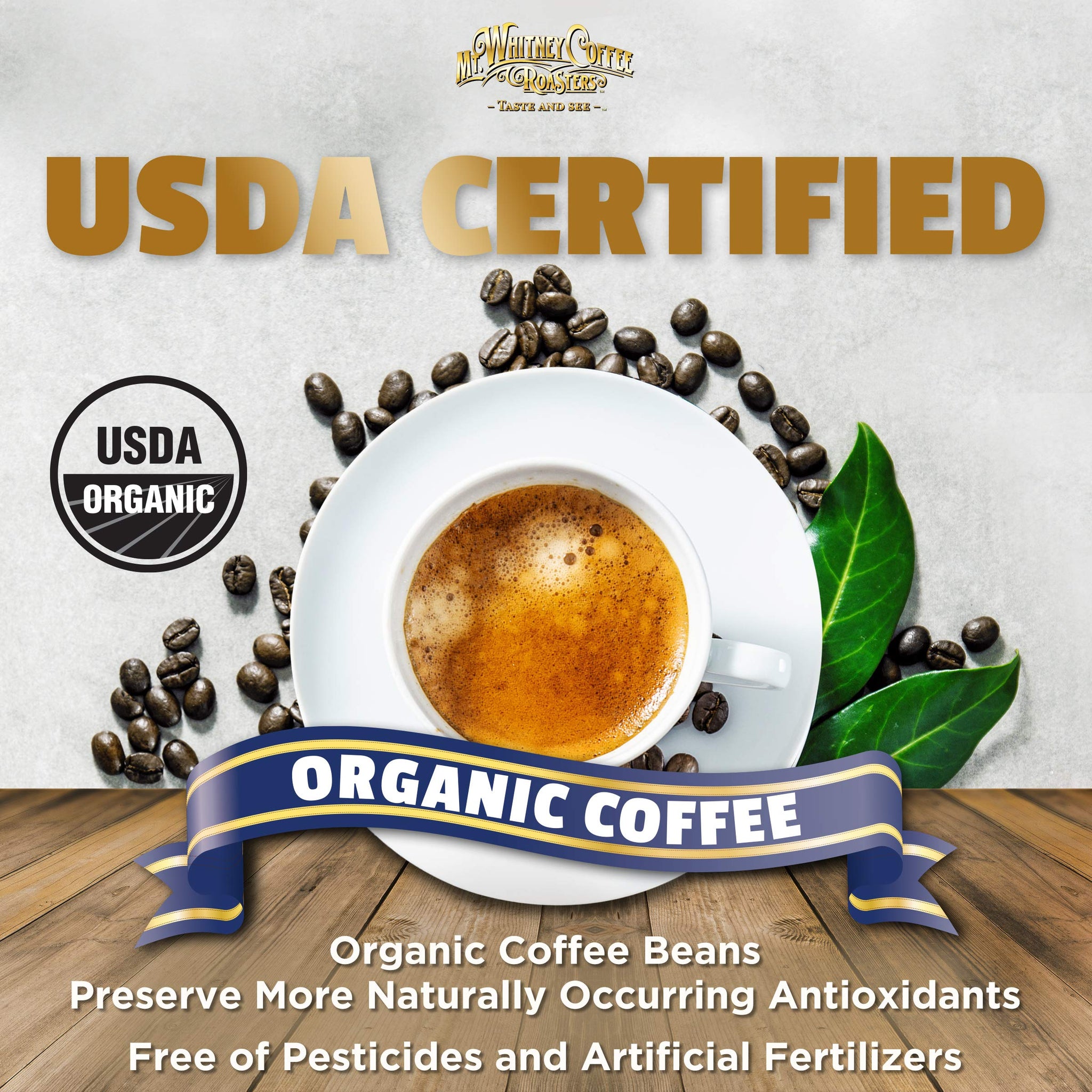 Mt. Whitney Organic French Roast, Dark Roast, Low Acid Coffee (Ground, 5 Lb)