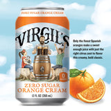 Virgil's New All-Natural Zero Sugar Orange Soda, 12-oz (24 Cans)