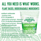 Charlie's Soap - Fragrance Free Laundry Powder - 100 Loads (Five 100-load Bags, 500 Total Loads)