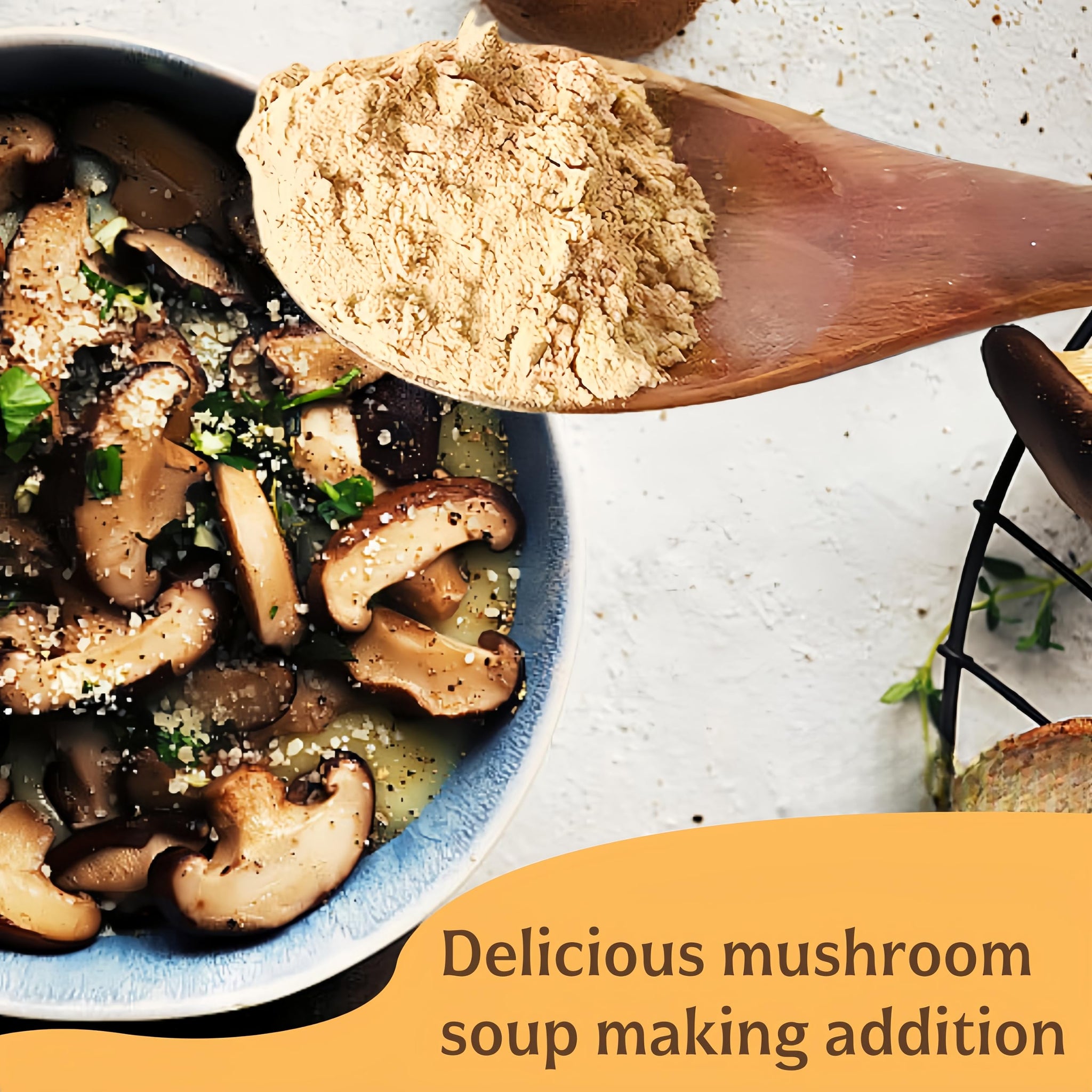 Shiitake Mushroom Powder, 7.05 oz (200g) - 100% Natural Umami food for Broth, Soup, Mushroom Coffee, Ramen & Sauces | No Salt, No MSG, Vegan
