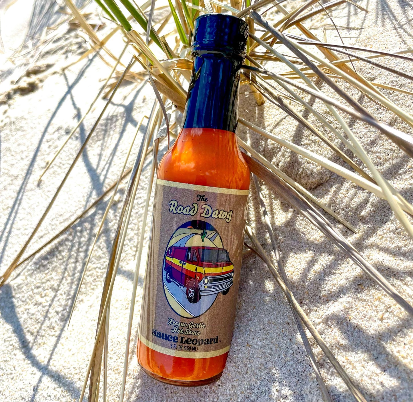 Sauce Leopard The Road Dawg Red Chili Garlic Hot Sauce - Small Batch Red Jalapeño Pepper Sauce, All Natural, Preservative Free - 2-Pack, 5 Fl Oz Each