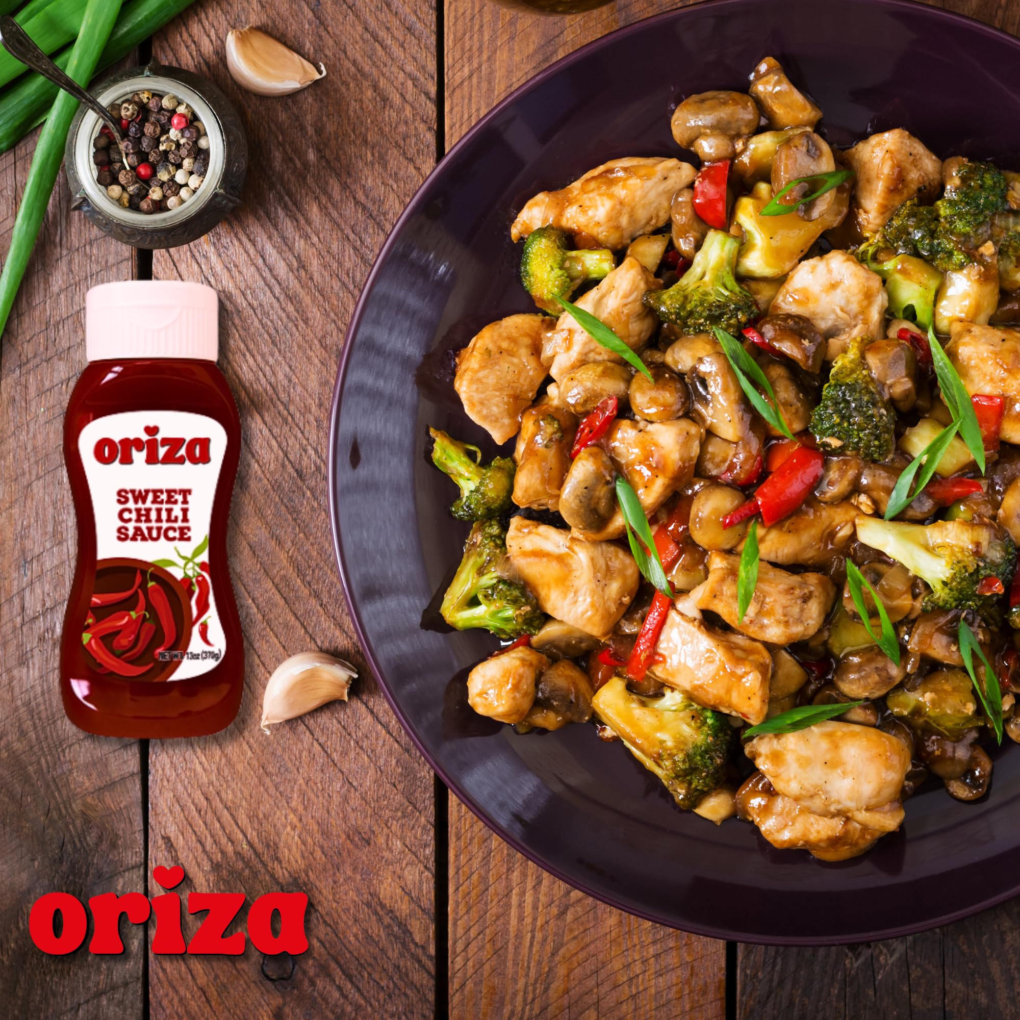 Oriza Sweet Chili Sauce 13oz (Pack of 12) - Bulk Asian-Inspired Sauce for Restaurants & Food Service