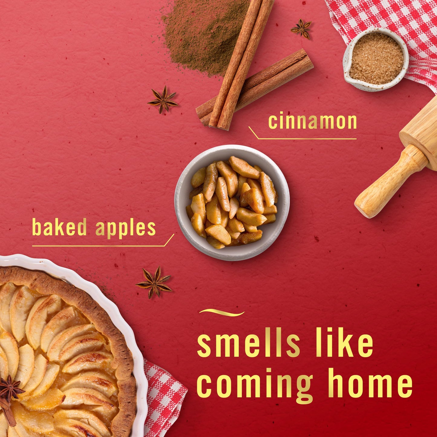 Febreze Air Mist Air Freshener Spray, Odor-Fighting Room Spray, Air Fresheners for Home and Bathroom and Kitchen, Aerosol Can, Baked Cinnamon Apples
