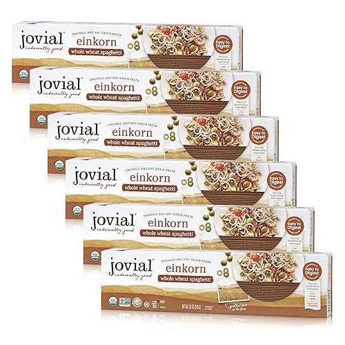 Jovial Einkorn 100% Organic Whole Grain Spaghetti - Einkorn Pasta, High Protein, Non-GMO, USDA Certified Organic, Lower Carb, Delicious Pasta Made in