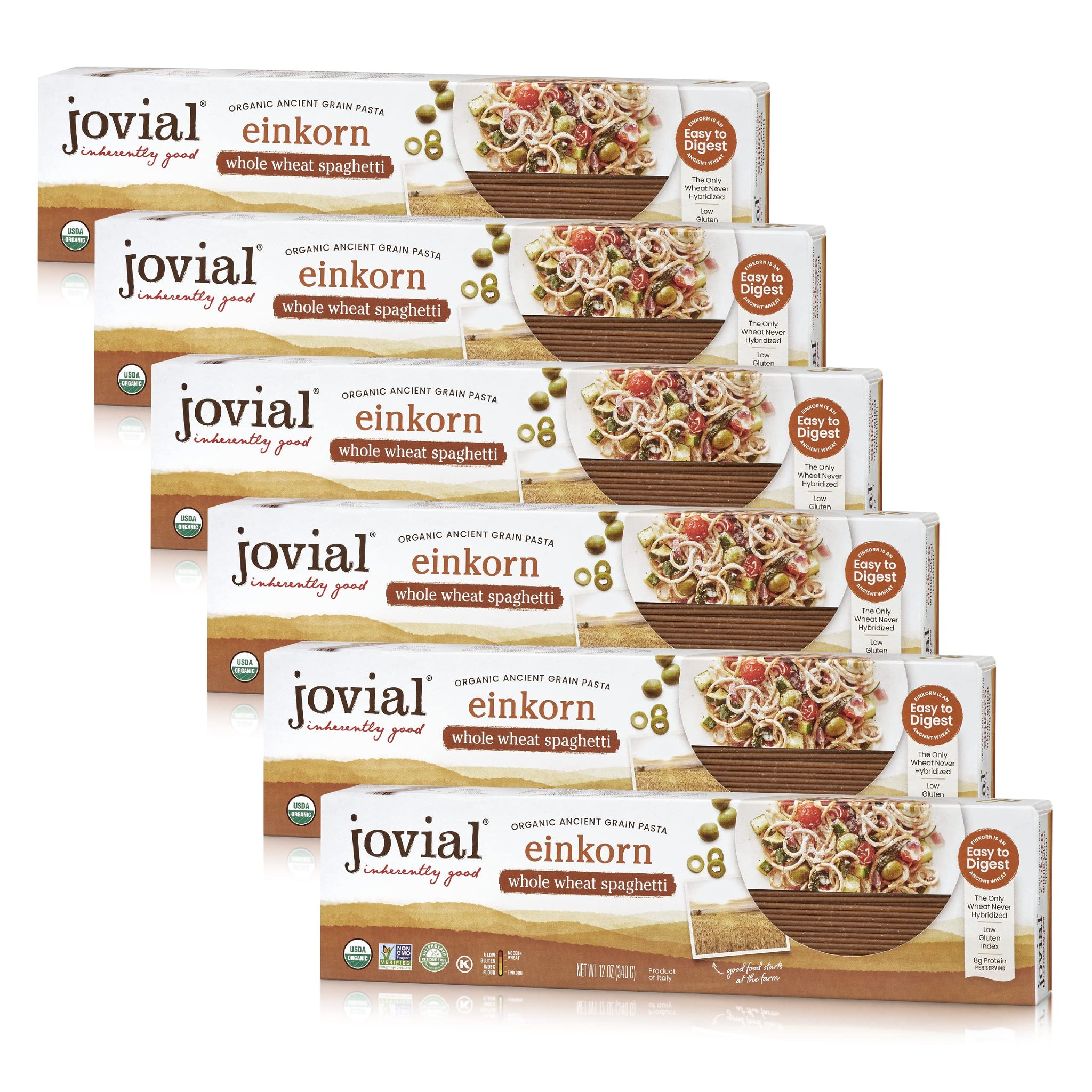 Jovial Einkorn 100% Organic Whole Grain Spaghetti - Einkorn Pasta, High Protein, Non-GMO, USDA Certified Organic, Lower Carb, Delicious Pasta Made in