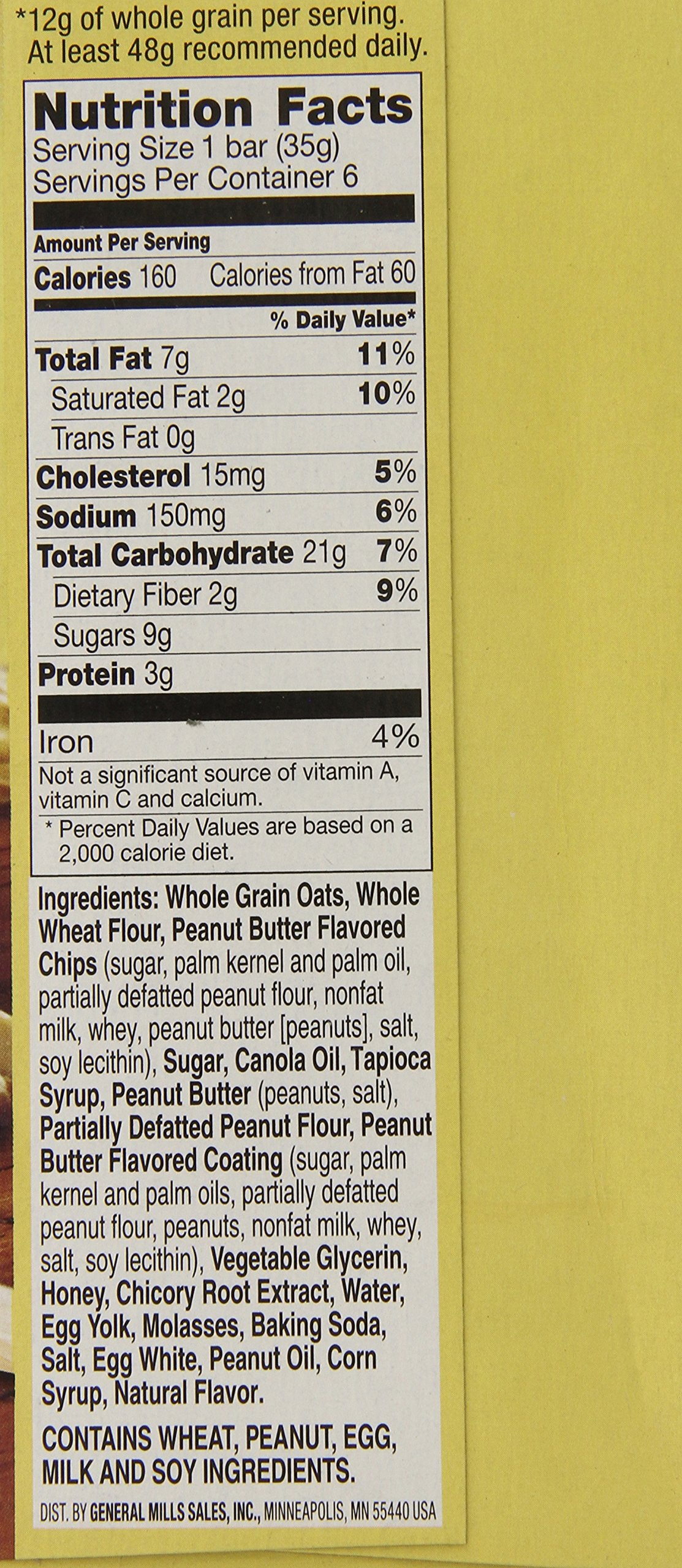 Nature Valley Soft-Baked Oatmeal Squares, Peanut Butter Breakfast Snacks, 6 ct, 7.44 OZ