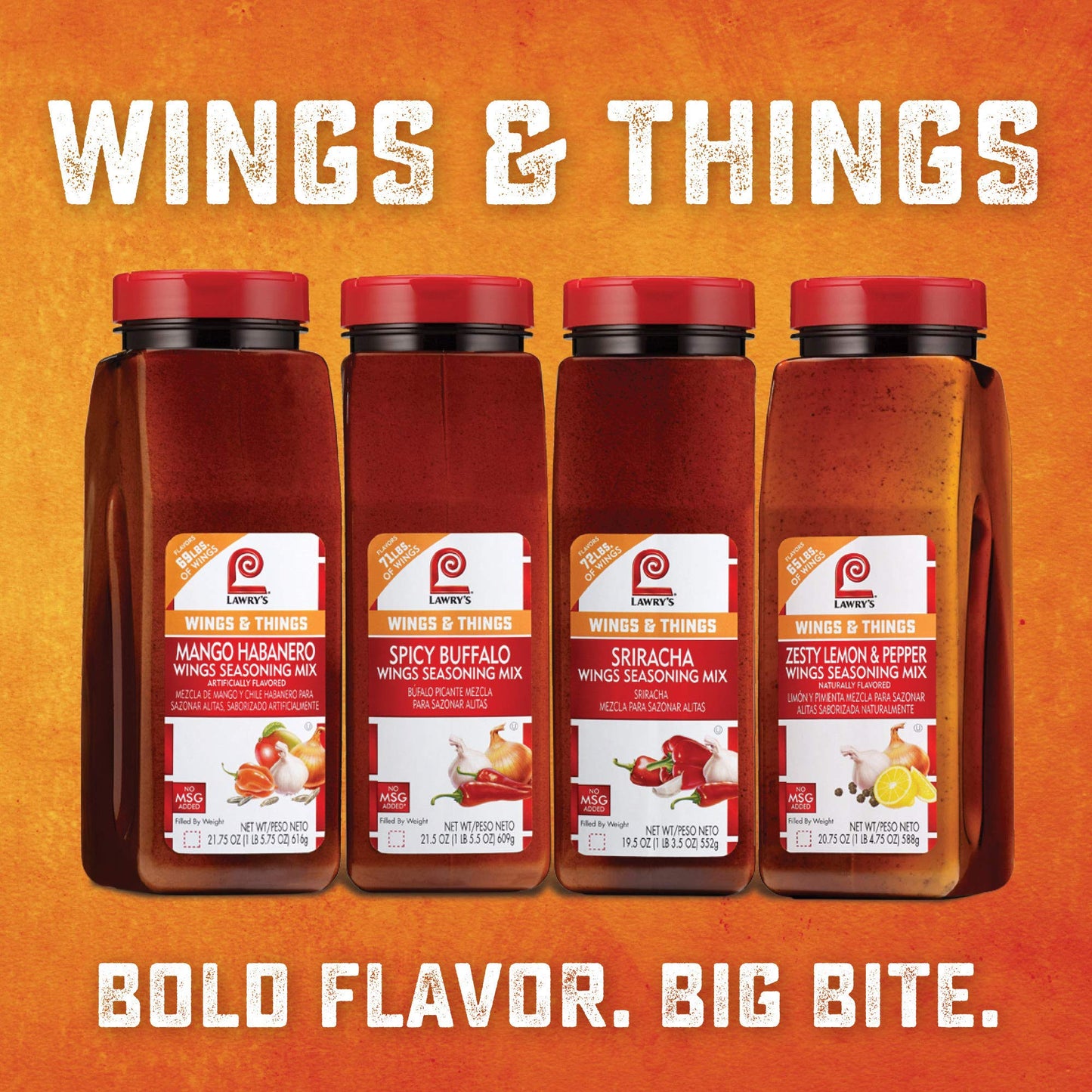 Lawry's Spicy Buffalo Wings Seasoning Mix, 21.5 oz - One 21.5 Ounce Container of Spicy Buffalo Powder Seasoning for Recipe Customization, Best