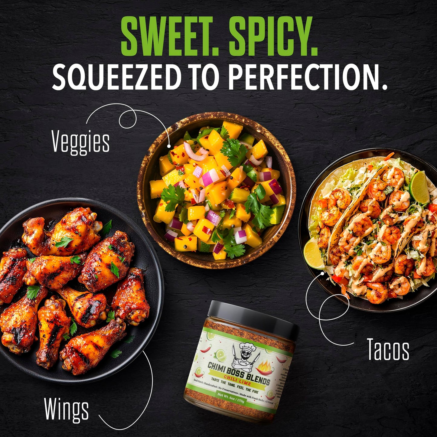 Chimi Boss Chili Lime Seasoning, 6oz - Zesty & Spicy Dry Rub for Tacos, Chicken, Veggies, Fruit and Snacks - All Natural Tangy Latin Inspired Spice