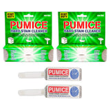 Pumice Toilet Bowl Ring Remover 4 Pack - 2 Pumice Stones with Handle and 2 Heavy Duty Pumice Scrubber Sticks, Removes Stains in Toilets Sinks, Tubs