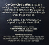 H.E.B. Cafe Ole Colombian (Straight Roast) One Box, 12 Count Single Brew