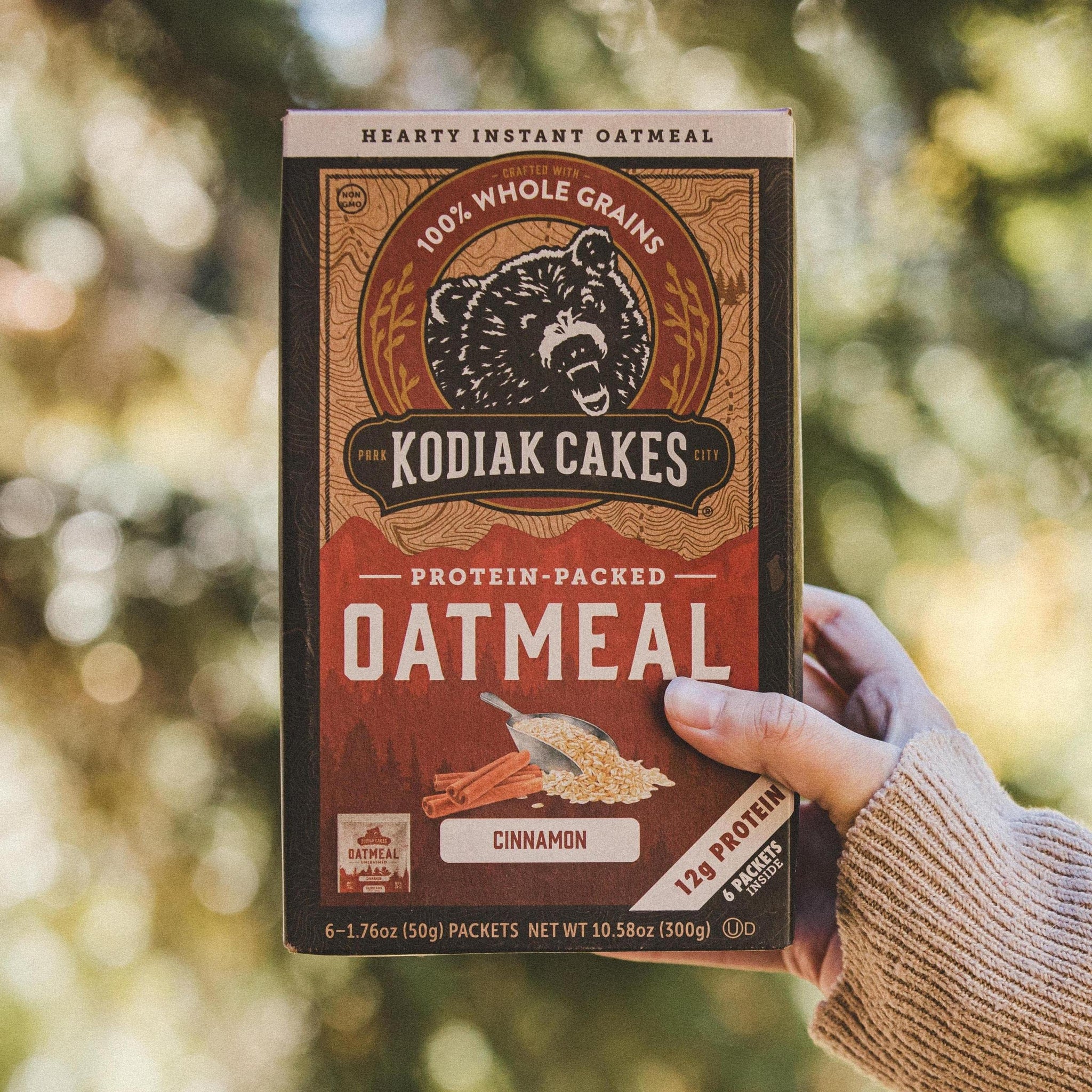 Kodiak Instant Oatmeal Packets, Cinnamon, High Protein, 100% Whole Grains, 1 box with 6 packets (6 packets)