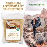 Healthworks Superfoods Organic Quinoa White Whole Grain Raw - 80 Oz / 5 Lbs - Protein, Fiber & Iron - Peruvian Origin - Rice & Pasta Substitute