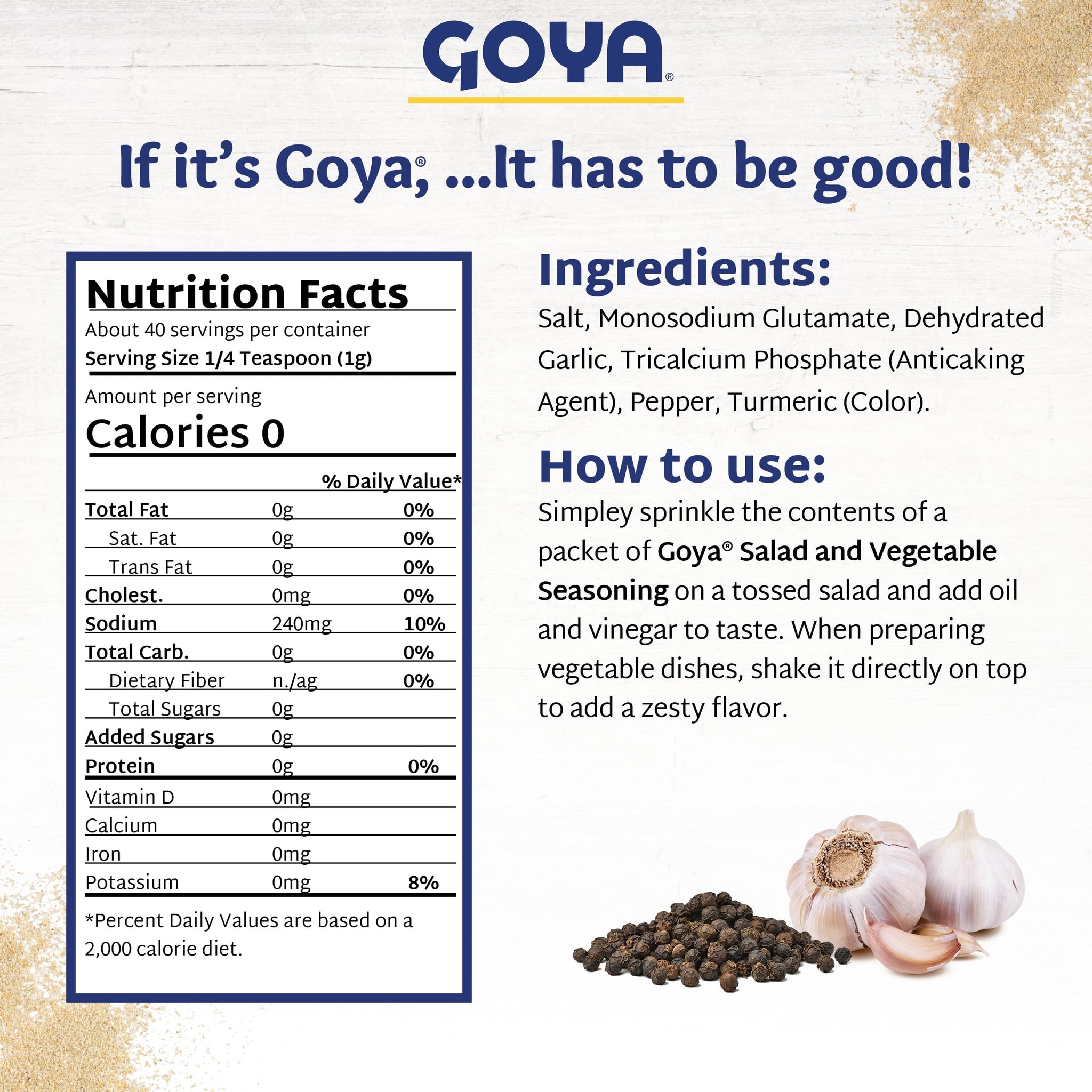 Goya Salad and Vegetable Seasoning, Leafy Greens, Purpose, 6-Pack, 3.52oz