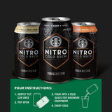 Starbucks - RTD Coffee Nitro Cold Brew, Black Unsweetened, 9.6 fl oz Cans (8 Pack), Iced Coffee, Cold Brew Coffee, Coffee Drink