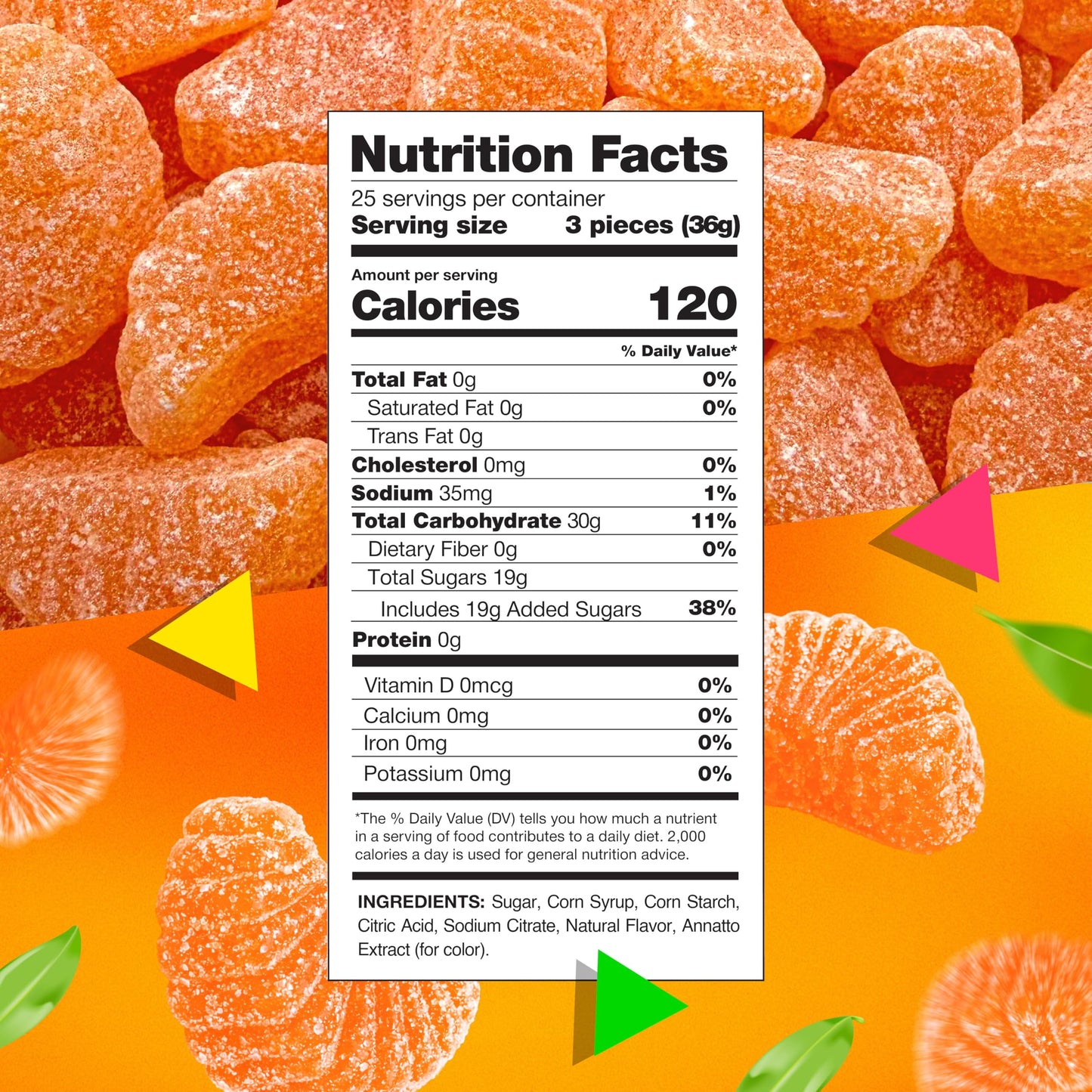 Orange Slices Jelly Candy | 2 Lb Bag | Dye Free Candy | Naturally Flavored Bulk Chewy Candy for Buffets, Events & Everyday Snacking | Gelatin Free