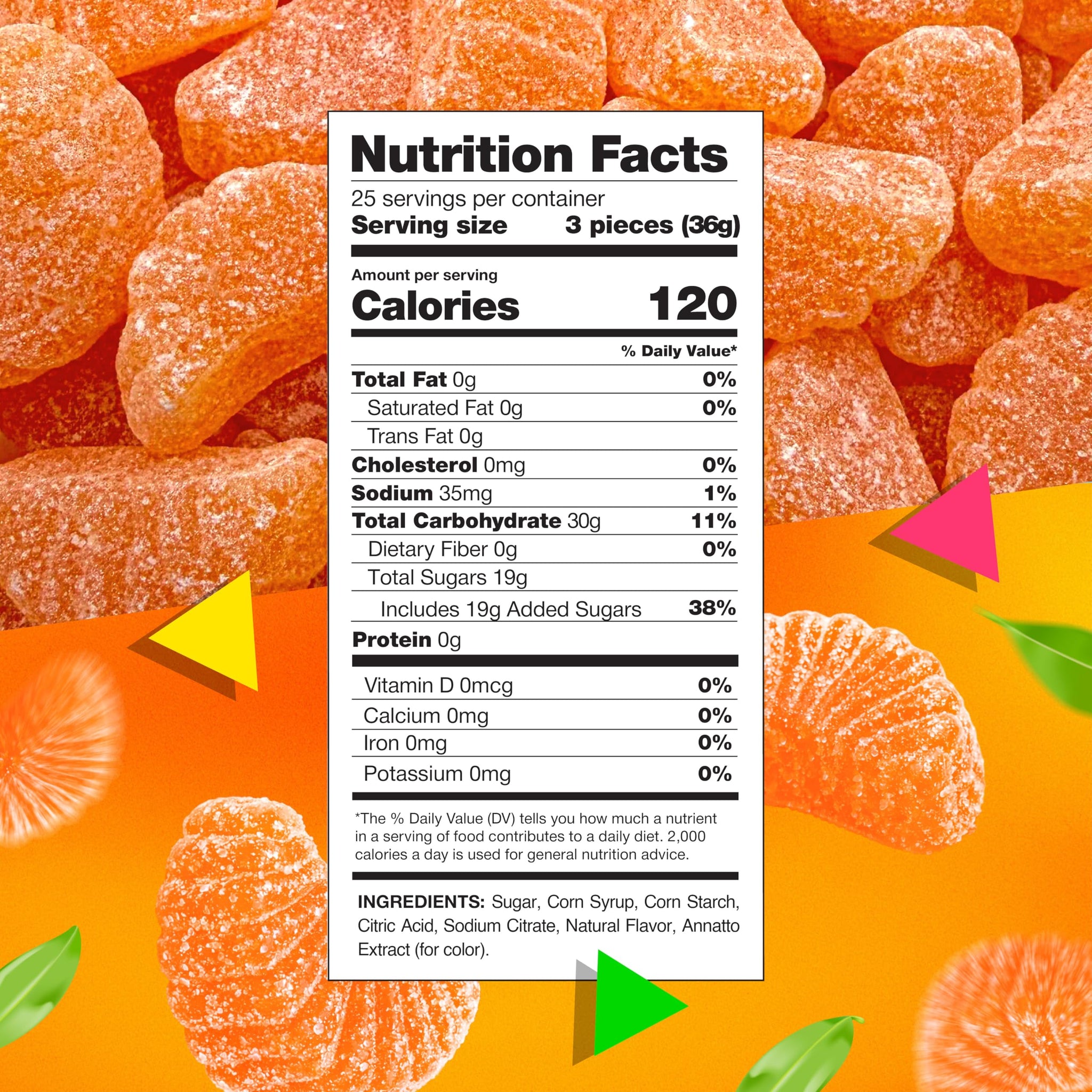 Orange Slices Jelly Candy | 2 Lb Bag | Dye Free Candy | Naturally Flavored Bulk Chewy Candy for Buffets, Events & Everyday Snacking | Gelatin Free
