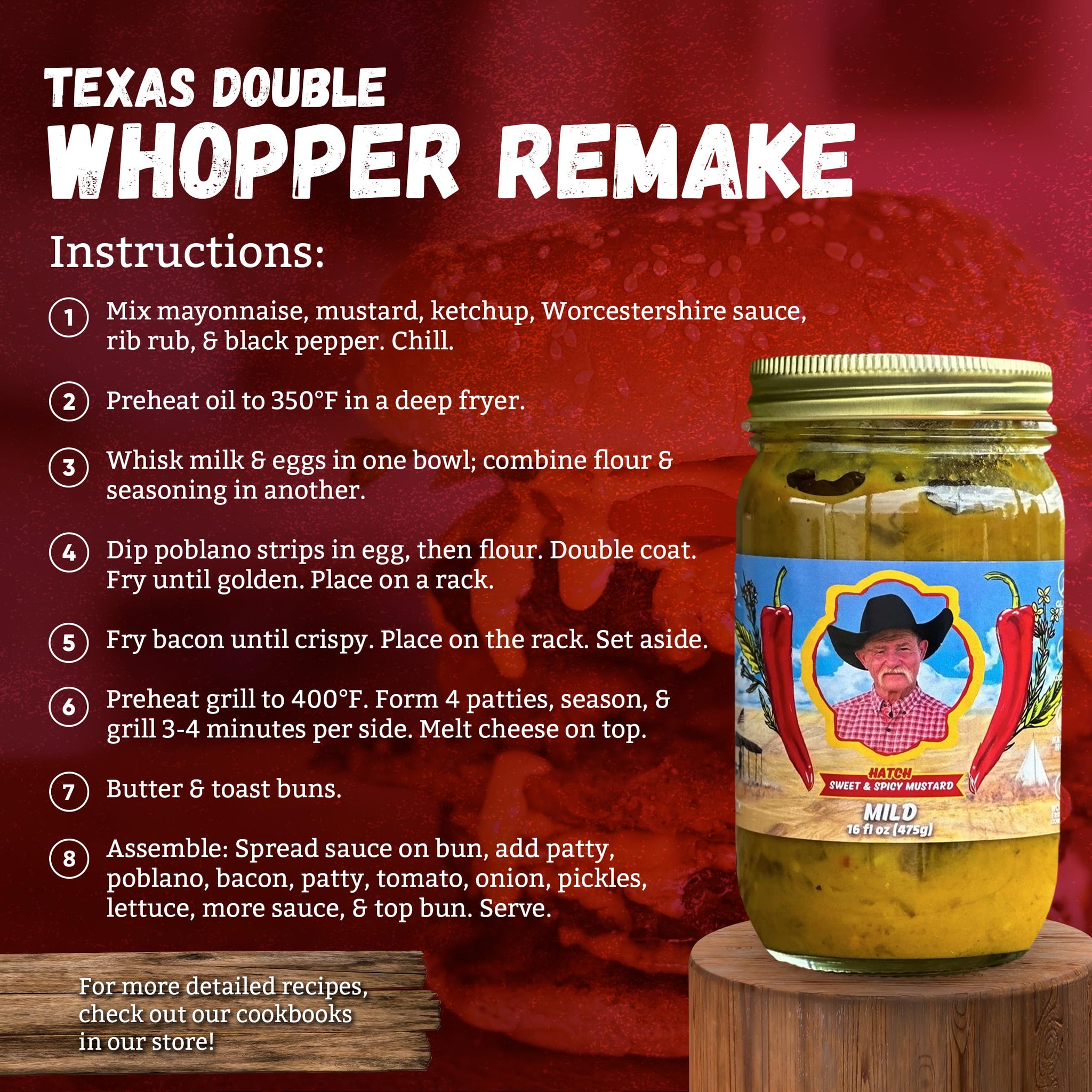 Kent Rollins Sweet & Spicy Mustard - Hatch Chile Gourmet Mustard Sauce for Burgers, Sandwiches & Dipping - Sweet Heat Condiment - Gluten Free - 16 oz