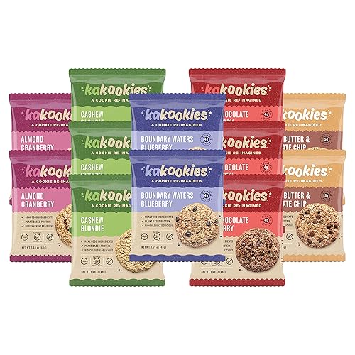 Kakookies A Cookie Re-Imagined, Assortment of 5 Flavors (Box of 12 Cookies), Soft-Baked, Plant-Based, Dairy Free, Gluten Free, Vegan