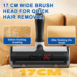 Pet Hair Remover Roller, 6.7 inch Wide Self-Cleaning Brush, Washable Lint Roller for Furniture and Carpets