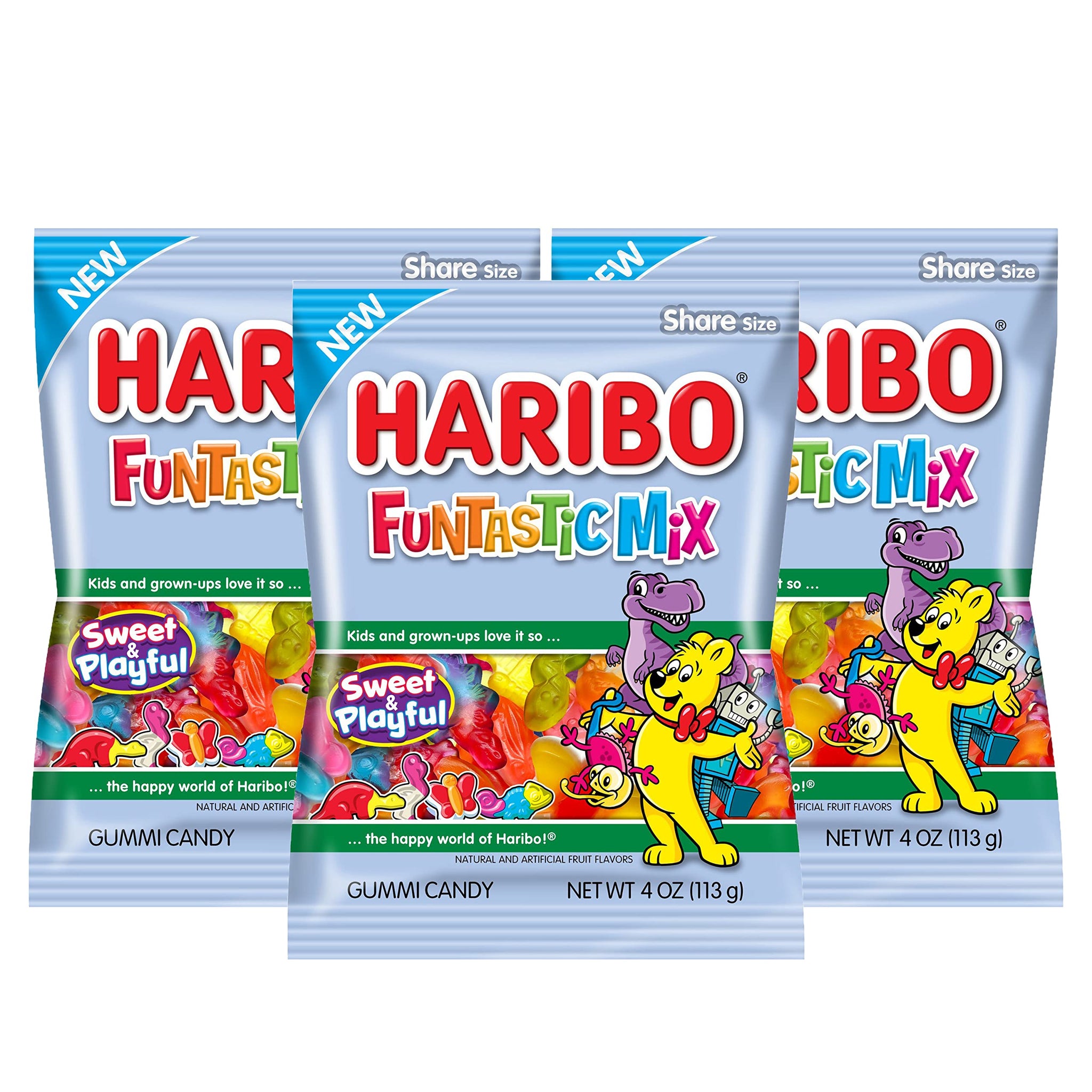 Haribo Funtastic Mix Share Size Gummy Candy-Sweet and Playful- Shapes Include Alligators, Frogs, Planes and Robots. Oodles of Shapes and Flavors!, 4
