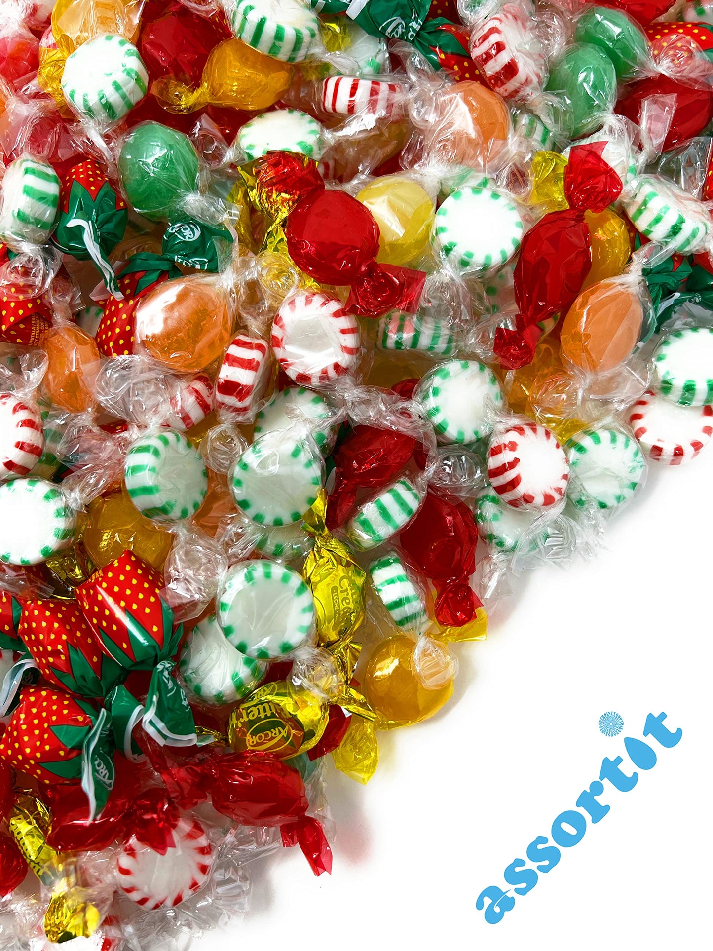 American Old Fashioned Hard Candy - Peppermint and Spearmint Starlights, Cinnamon Disks, Butterscotch, Strawberry Jelly Filled Candy and Fruity Hard