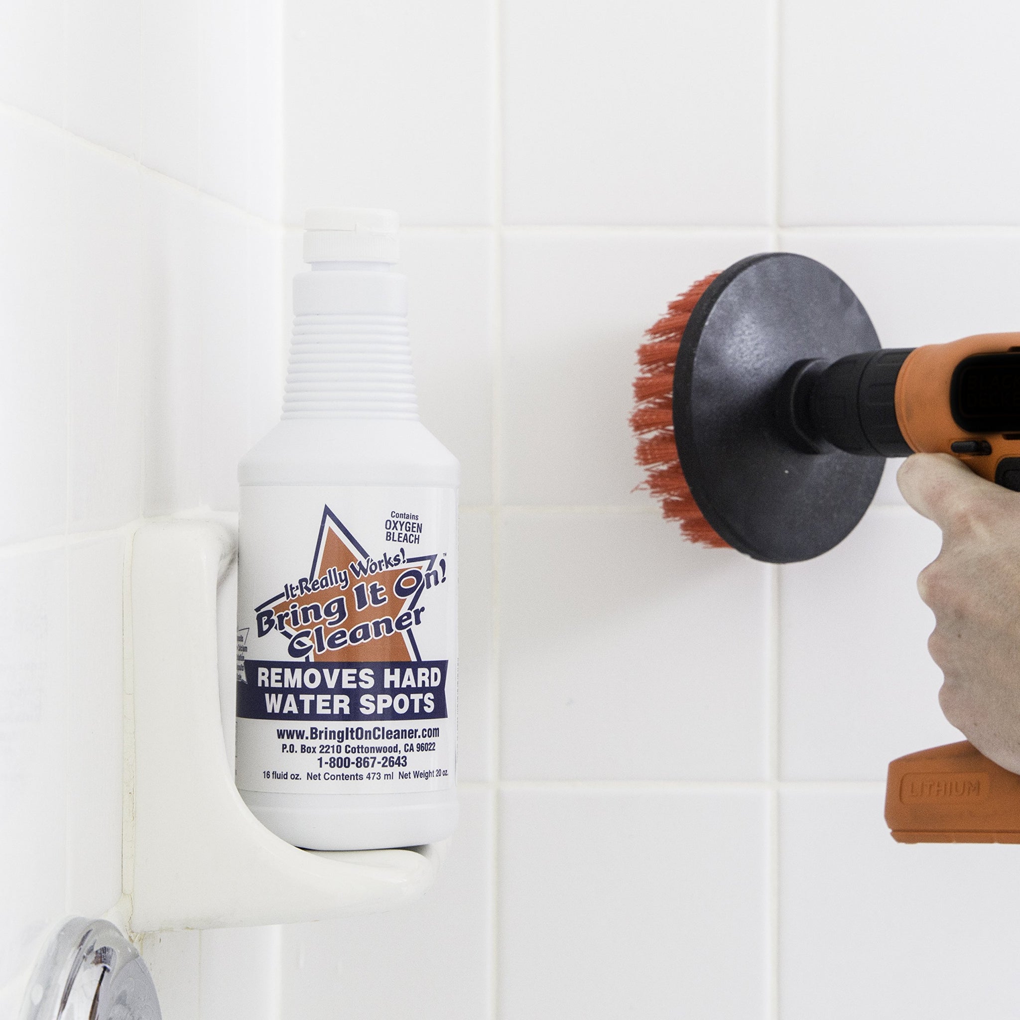 Grout Cleaner 5 Inch Flat Drill Brush | Tile and Grout Cleaner Tool Drill Brush Attachment | Bathroom and Shower Scrubber | Stiff Nylon Bristles