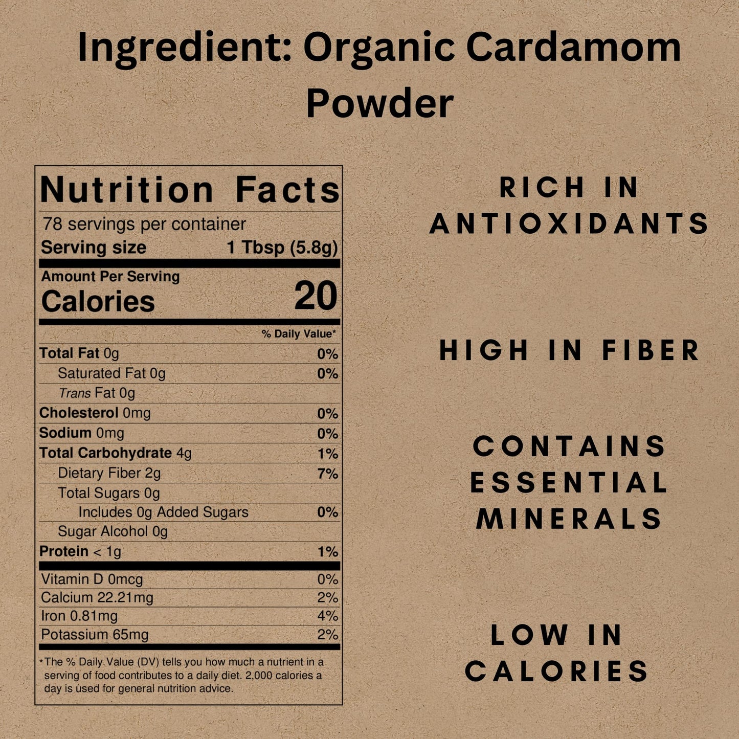 SPICY ORGANIC Cardamom Powder for Culinary Delights - Bulk Pack 15 LBS (240 oz) - Perfect for Flavoring Coffee, Baking, and Cooking - USDA Organic