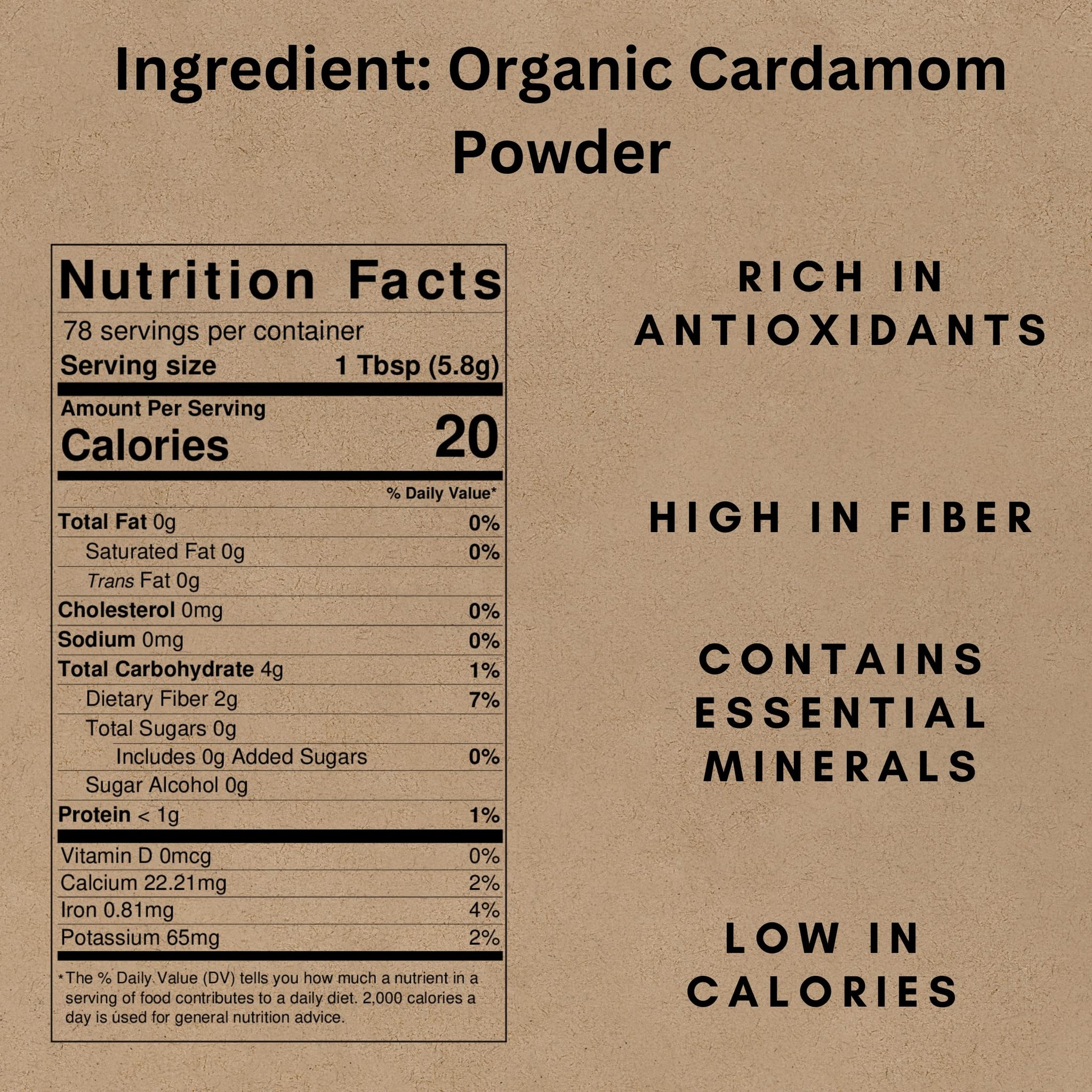 SPICY ORGANIC Cardamom Powder for Culinary Delights - Bulk Pack 15 LBS (240 oz) - Perfect for Flavoring Coffee, Baking, and Cooking - USDA Organic