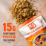PBfit Peanut Butter Protein Granola, 15g Plant-Based Protein 22% DV, Made with Whole Grain Oats and Chia Seeds, Gluten Free, for Snacks Cereals