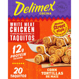 Delimex White Meat Chicken Taquitos Frozen Snacks, 20 ct Box