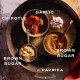 Dalkin & Co. Meat, Chipotle, Brown Sugar, Cumin & Garlic Blend, Smoky Sweet Cooking Seasoning Rub for Pantry & Kitchen, Eco Friendly Reusable Jar
