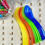 Outside the Box Papers Clear Plastic Banana Split Boats 12 oz.Disposable Dish - Paper Umbrellas - Eco Friendly Plastic Spoons- 16 Each