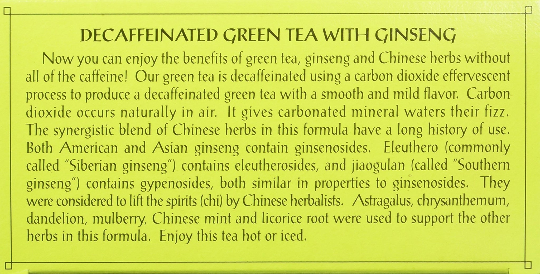 Triple Leaf Tea, Decaf Green Tea with Ginseng, 20 Tea Bags (Pack of 6)