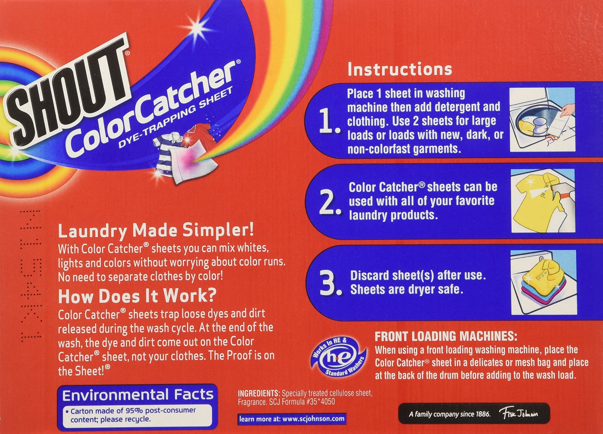 Shout Color Catcher & Washer Sheets-24 ct. (Pack of 5)