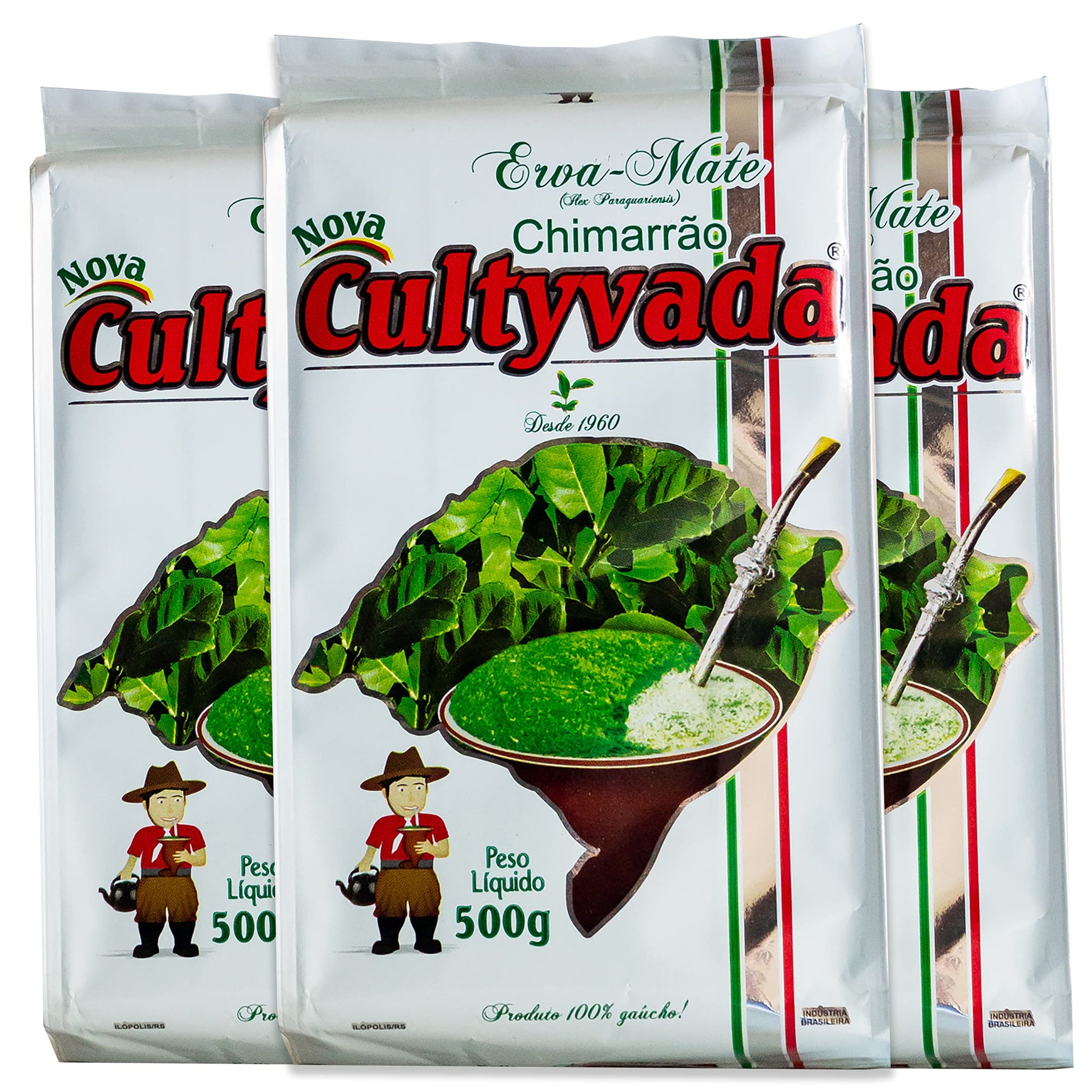 Circle of Drink - Cultyvada Nativa Chimarrao Erva Mate - Gourmet - Non-Aged - Super Fresh Green Brazilian Yerba Mate - Vacuum Sealed - 1.1 LB - 500g