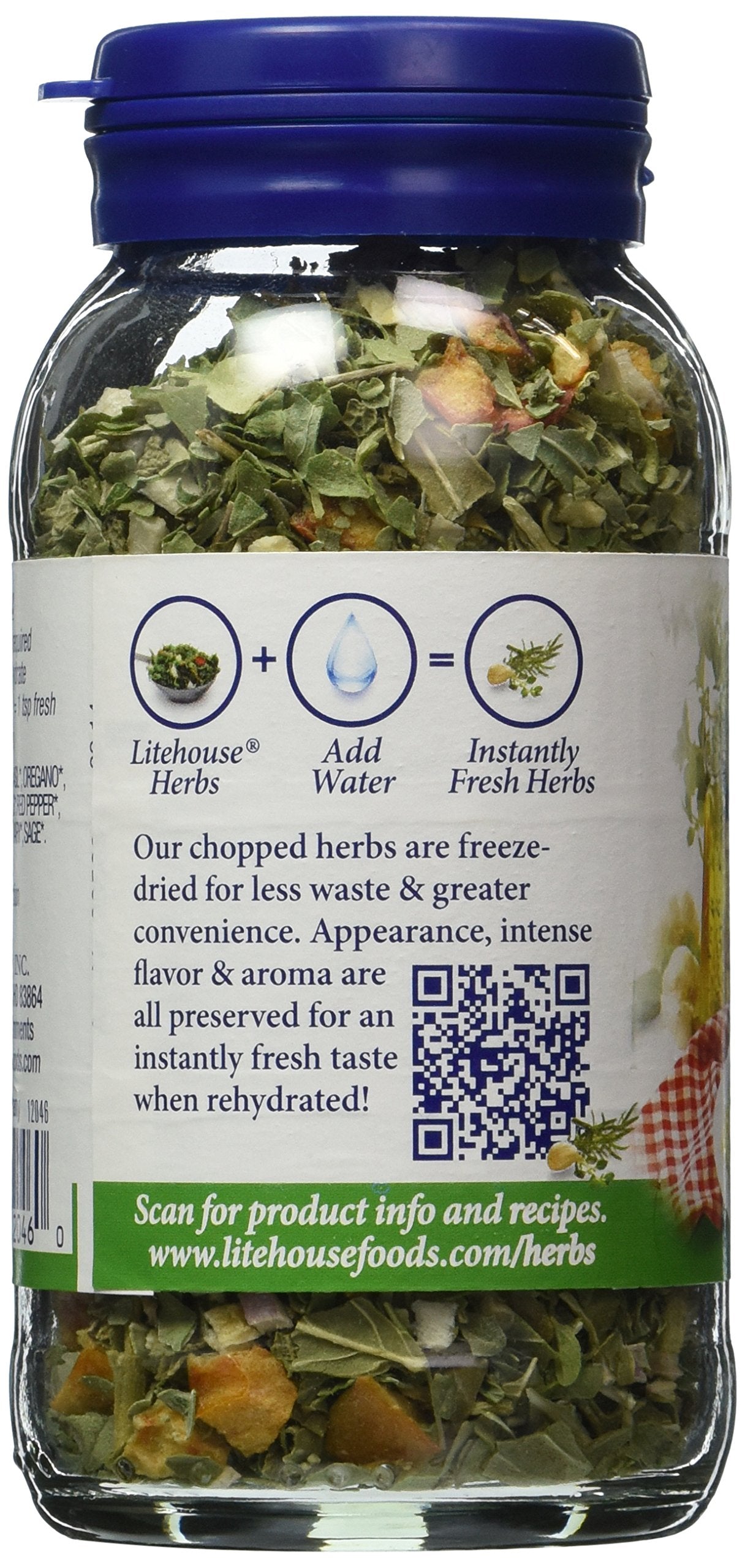 Litehouse Freeze Dried Italian Herb Blend - Italian Spices, Italian Seasoning Herbs, Gluten Free, Vegetarian, Keto, Non-GMO, No Refrigeration