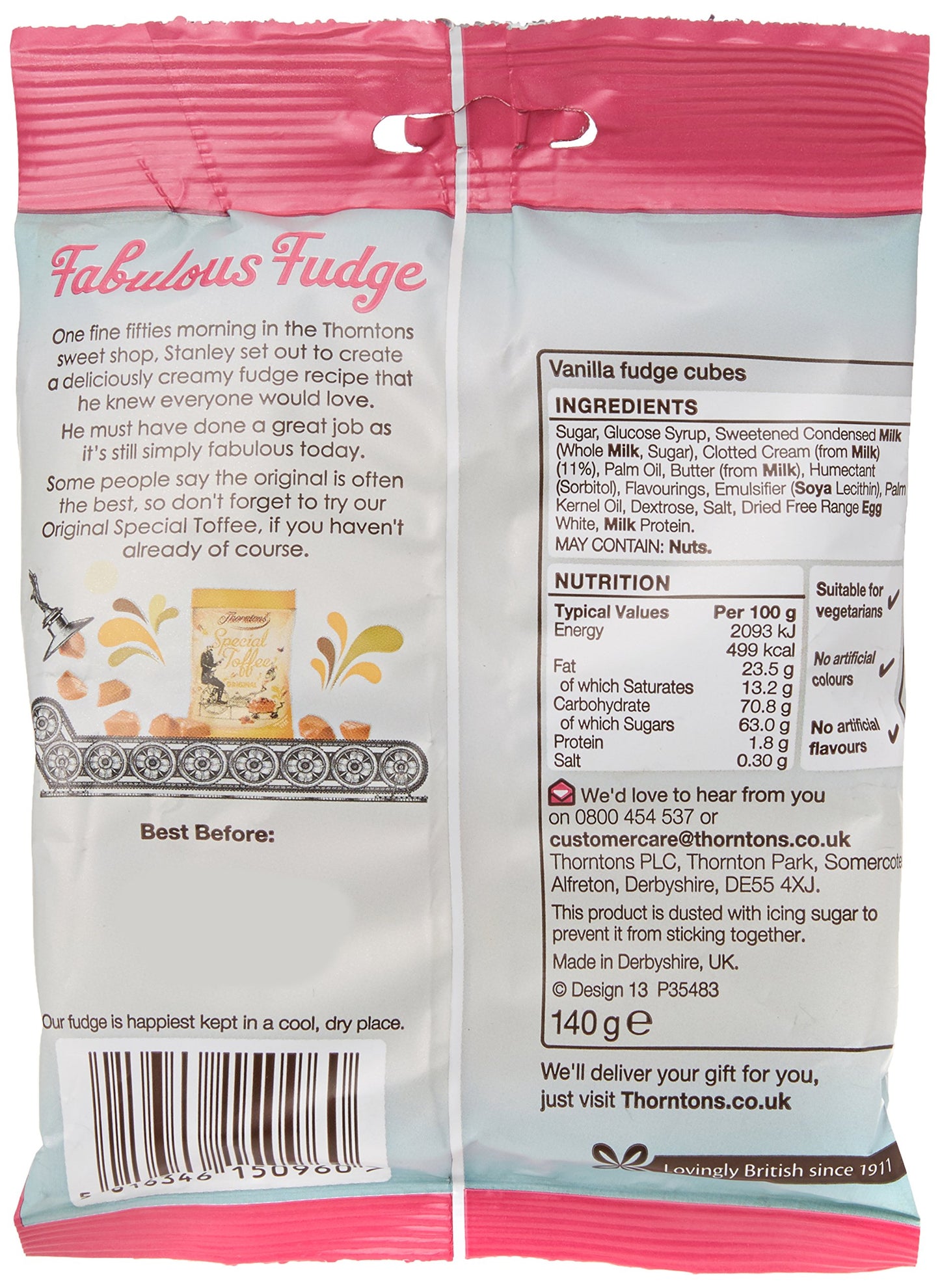 Original Thorntons Vanilla Fudge Imported From The UK England